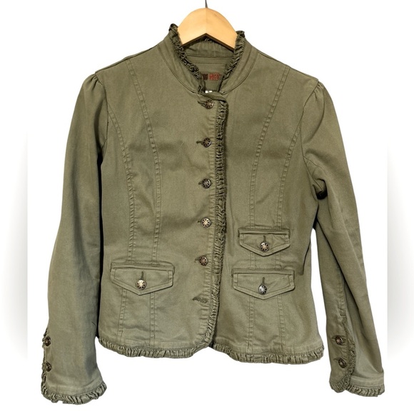 Studio West Jacket Olive Green Victorian Military Women’s Size Small Canvas - Picture 1 of 6